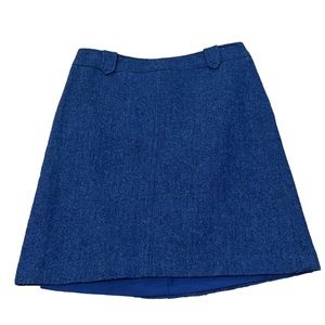 Talbots Royal Blue Wool Blend Shetland Classic Pencil A-Line Skirt Women size 4